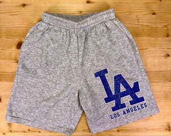 Short de survêtement Los Angeles Dodgers Hill Gris LA MLB Baseball Homme Taille S