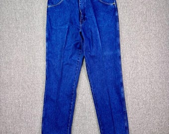 Vintage Wrangler USA Denim Jeans 38x32 Gerades Bein Dark Wash Cowboy