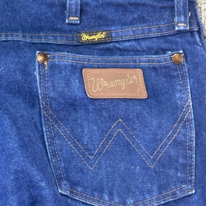 Vintage Wrangler 13MWZ Cowboy Cut Jeans 36x38 USA Made Dark Wash Western image 4