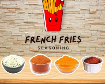 Condimento en polvo para papas fritas (queso, barbacoa, crema agria, chili barbacoa) - Hecho en Filipinas