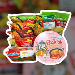 Gift Box Variety Pancit Canton Ramen Noodles | Soup | Pancit Canton | Pinoy Goodies | Made from Philippines | Buldak | Crab&Corn