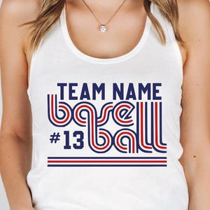 Custom Baseball Team Name Tank Top, Custom Baseball Mascot Tank Top, Personalized Baseball Mom Crop Top, Baseball Name And Number Tank Top