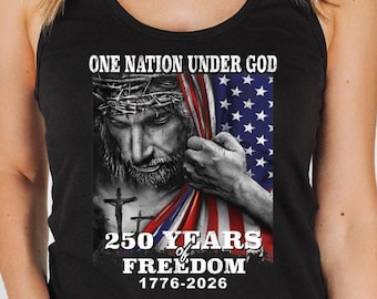 One Nation Under God Tank Top, 250 Years Of Freedom CropTop, 1776-2026 Racerback Tanks