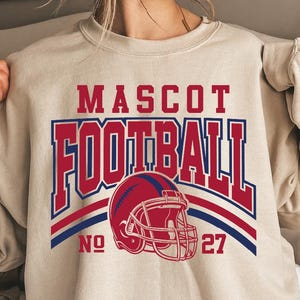 Custom Football Team Sweatshirt, Personalized Football Team Logo Sweater, School Football Team Hoodie, High School Football Sweatshirt