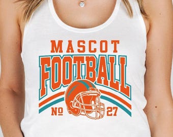 Custom Football Team Tank Top, Personalized Football Logo Croptop, High School Logo Racerback Tanks