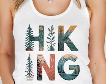 Hiking Nature Womens Racerback Tank Top, Camping Adventure CropTop, Outdoors Lover Racerback Tanks