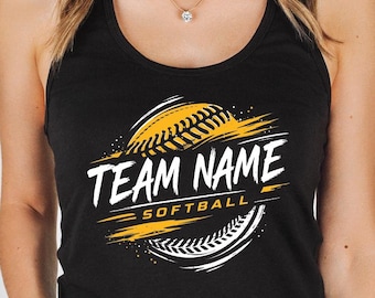 Custom Softball Team Tank Top, Softball School Spirit Crop, Game Day Racerback