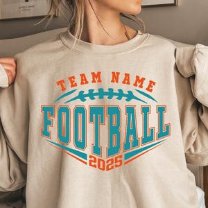 Custom Football Team Sweatshirt, Personalized Football Team Logo Sweater, School Football Team Hoodie, High School Football Sweatshirt
