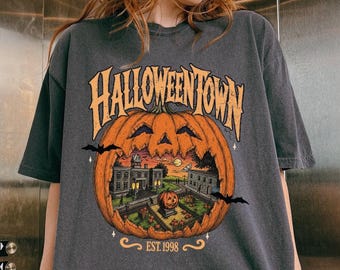 Camiseta vintage de Halloweentown, camiseta Comfort Colors Pumpkin Village, camiseta de la temporada de Halloween