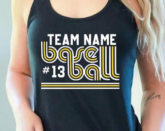 Custom Baseball Team Racerback Tank Top, Personalized Baseball Mascot Crop Tops