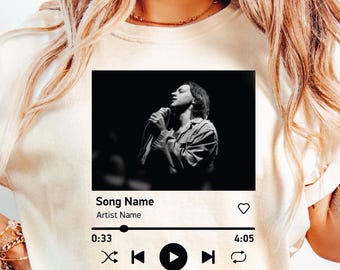 Custom Song Name And Photo Shirt, Comfort Colors Favorite Song Tshirt, Music Player Tee