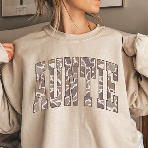 Camo Auntie Sweatshirt, Camouflage Auntie Hoodie, New Aunt Sweater