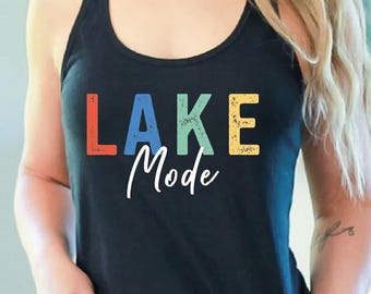Lake Mode Tank Top, Lake Life Crop Tops, Camping Racerback Tanks