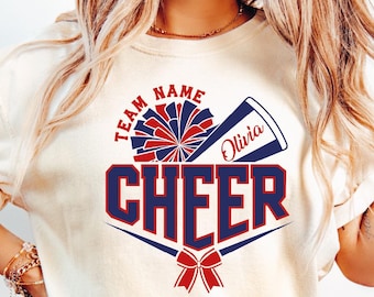 Camiseta de animadora personalizada con colores cómodos, camiseta de animadora con nombre personalizado, camiseta de animadora con nombre, camiseta de animadora con colores del equipo