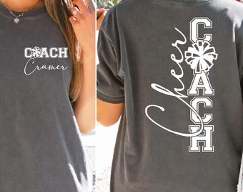 Camiseta personalizada para entrenadora de porristas, camiseta con pompón para entrenadora de porristas, camiseta coqueta para entrenadora de porristas, camiseta con el nombre de la entrenadora de porristas, camiseta para competición de porristas, BP