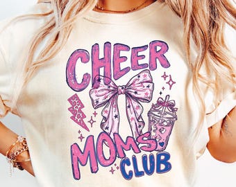 Camiseta Comfort Colors Cheer Moms Club, Camiseta para mamás animadoras, Camiseta para competiciones de porristas