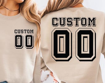 Custom Sports Name And Number Sweatshirt, Matching Family Hoodies, BP