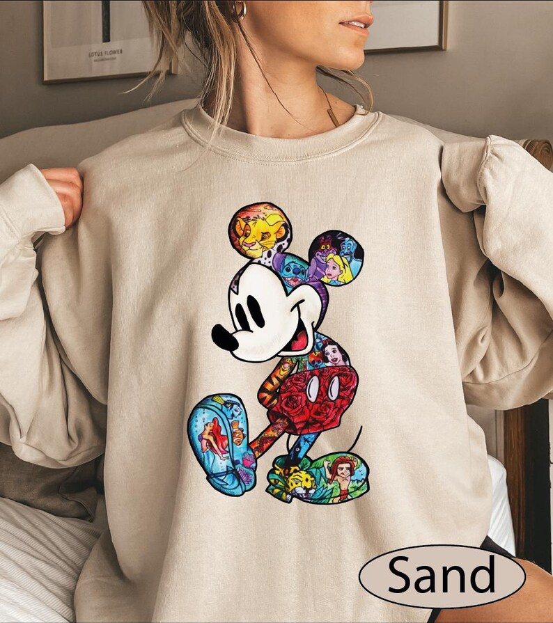 Sweat-shirt Mickey, personnages Disney, pull Mickey Splash, sweat à capuche coloré Mickey Mouse image 3