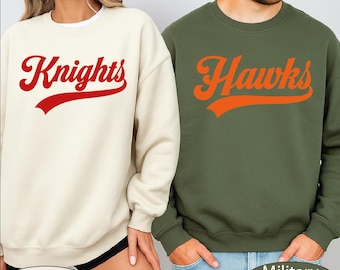 Custom Team Mascot Sweatshirt, Custom School Logo Hoodie