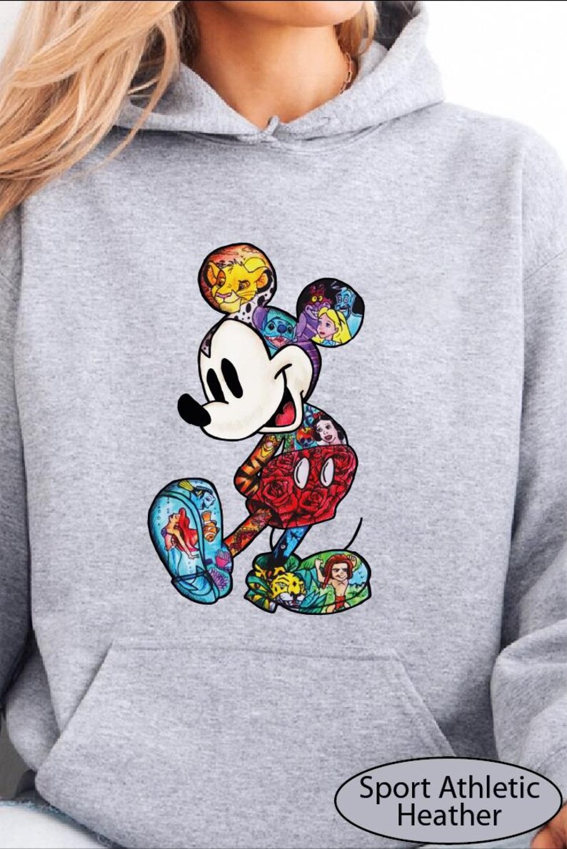 Sweat-shirt Mickey, personnages Disney, pull Mickey Splash, sweat à capuche coloré Mickey Mouse image 10