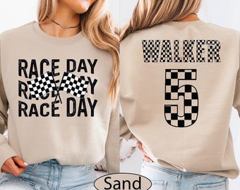 Custom Race Day Sweatshirt, Racing Mom Hoodie, Pit Crew Sweatshirt, BP