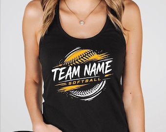 Custom Softball Team Tank Top, Softball School Spirit Crop, Game Day Racerback