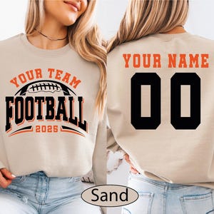 Custom Football Team Sweatshirt, Personalized Football Mascot Sweater, Football Name And Number Sweatshirt, Football Season Hoodie, BP