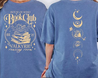 Camiseta Comfort Colors House Of Wind Book Club, Camiseta para sala de lectura, Camiseta de fantasía, BP