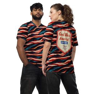 4th of July/Patriotic/Recycled unisex sports jersey