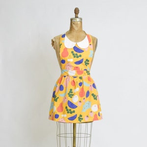 Retro Apron Yellow Fruits Print image 1