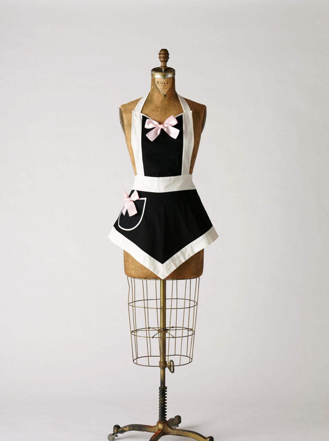 Black Sexy Maid Apron Uniform Ribbon Bra Temptation