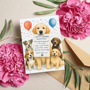 Lustiger Hund Geburtstagskarte, Geburtstagskarte vom Hund, Hund Grußkarte, flach & gefaltet 13x18 cm, Happy Barkday, Tiereltern Geschenk, Hundeliebhaber Geschenk