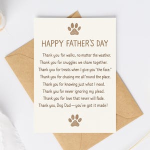 Hund Papa Vatertag Karte zum Ausdrucken, Gedicht von Hund Geschenk, niedlichen Haustier-Liebhaber Gruß, 5 x 7 gefaltet und flache Karte, digitaler Download, Hund Zitat Karte