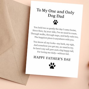 "Lustiger Hund Papa Vatertagskarte, druckbare Haustier Gruß 5x7 ""Karte, digitales Hundeliebhaber Geschenk, sofortiger Download, für meinen und einzigen Hundevater."