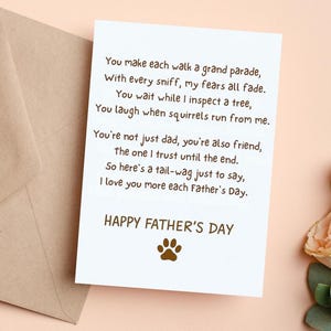 Cartão de Dia dos Pais, Poema de Cachorro para Pai, Cartão Engraçado de Pai Cachorro, Poema de Dia dos Pais, Feliz Dia dos Pais do Cachorro, Presente Fofo para Filhote, Download Digital