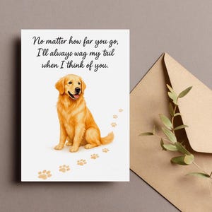 Cadeau d'adieu, carte d'adieu de chien, carte d'adieu imprimable Golden Retriever, téléchargement numérique, cadeau de déménagement, cadeau pour les amoureux des chiens