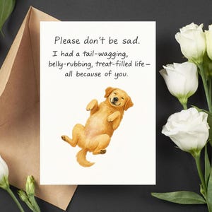 Carte de sympathie pour chien, carte imprimable de perte d'animal de compagnie, art commémoratif Golden Retriever, téléchargement numérique, carte de réconfort, cadeau de deuil d'animal de compagnie