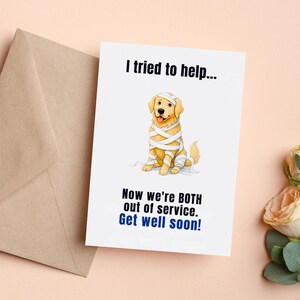 Lustige Get Well Bald Karte, Golden Retriever druckbare, digitale Erholungskarte, Hund Grußkarte, humorvolle Haustierkarte, sofortdownload