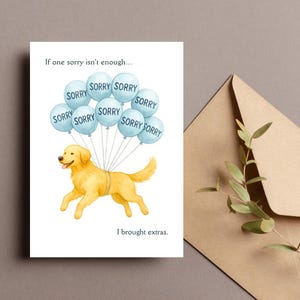 Tarjeta de disculpas divertida, tarjeta de disculpas para perros, nota de disculpa para golden retriever, tarjeta de arrepentimiento para perros, regalo de disculpa, idea de disculpa para perros, descarga digital