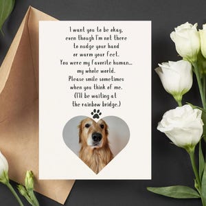 Biglietto di condoglianze per la perdita di un animale domestico, biglietto di condoglianze per un cane, stampabile, modello Canva, design personalizzabile, regalo per il lutto di un animale domestico, download digitale