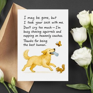 Dog Sympathy Card, Printable Pet Loss Card, Rainbow Bridge Dog Memorial, Digital Download, Foldable Dog Card for Printing at Home, 300 DPI