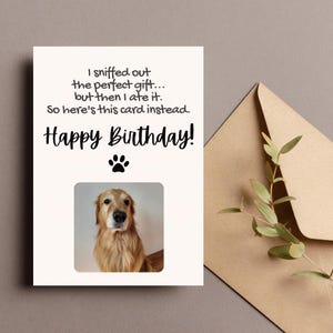 Tarjeta de cumpleaños editable de un perro, plantilla de Canva, tarjeta de cumpleaños para papá perro, tarjeta de cumpleaños para mamá perro, regalo personalizable de un perro