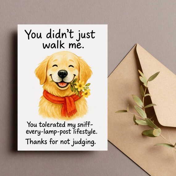 Dog Walker Gift, Funny Dog Walker Thank You Card, Dog Sitter Gift