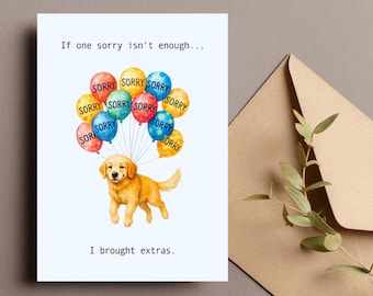 Grappige verontschuldigingskaart, Golden Retriever Sorry-kaart, Forgive Me Card, I'm Sorry Card, Sorry cadeau-idee, verontschuldiging, digitale download