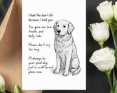 Dog Sympathy Card, Printable Pet Loss Card, Golden Retriever Memorial Gift, Folded & Flat 5x7”, Gift for Pet Parents, Digital Download