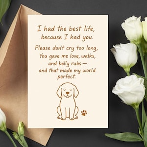 Beileidkarte Hund, druckbare Karte Haustier Verlust, Golden Retriever Rainbow Bridge Gedicht, Hund Erinnerungsgeschenk, sofortiger Download, faltbare Karte