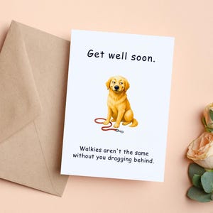 Lustige Karte, gute Besserung Karte, flach gefaltet 5x7 druckbare, Hunde Liebhaber Grußkarte, digitaler Download, Geschenk für Freunde, Geschenk für Hundeliebhaber