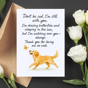 Dog Sympathy Card, Pet Loss Printable Card, Rainbow Bridge Poem, Memorial Gift for Dog Owner, Digital Download, High-Resolution 300 DPI
