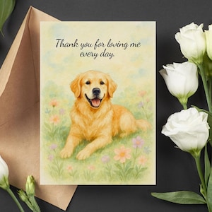 Trauerkarte für Hund, Golden Retriever Trauerkarte, Haustier Verlust Aquarell-Stil, Regenbogen Brücke Karte, druckbare Trauerkarte, digitaler Download