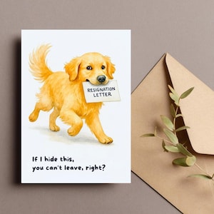 Lustiger Hund Abschied Karte, Hund Rücknahme Brief Karte, Auf Wiedersehen Coworker Karte, Hund Liebhaber Geschenk, Büro Farewell druckbare, digitaler Download